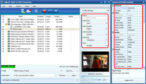 Xilisoft MOV to MP4 Converter