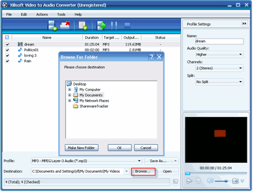 Convert MPEG to MP3