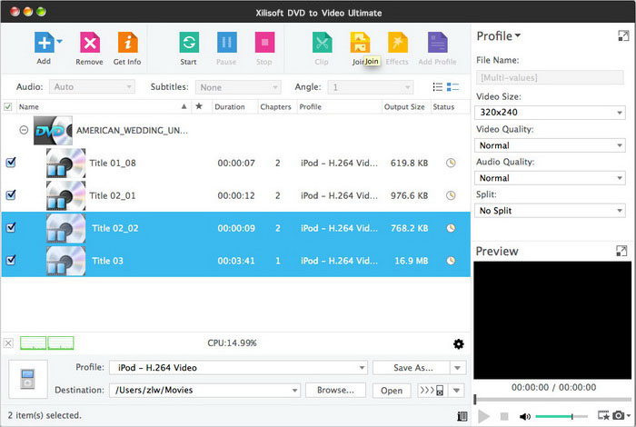 Xilisoft DVD Ripper for Mac - Screenshot Xilisoft DVD Ripper for Mac - Screenshot